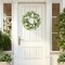 Spring Wreaths for Front Door White Flowers Grapevines Green Eucalyptus Leaves